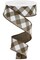 1.5" Diagonal Check On Royal Ribbon: Brown & White (10 Yards)